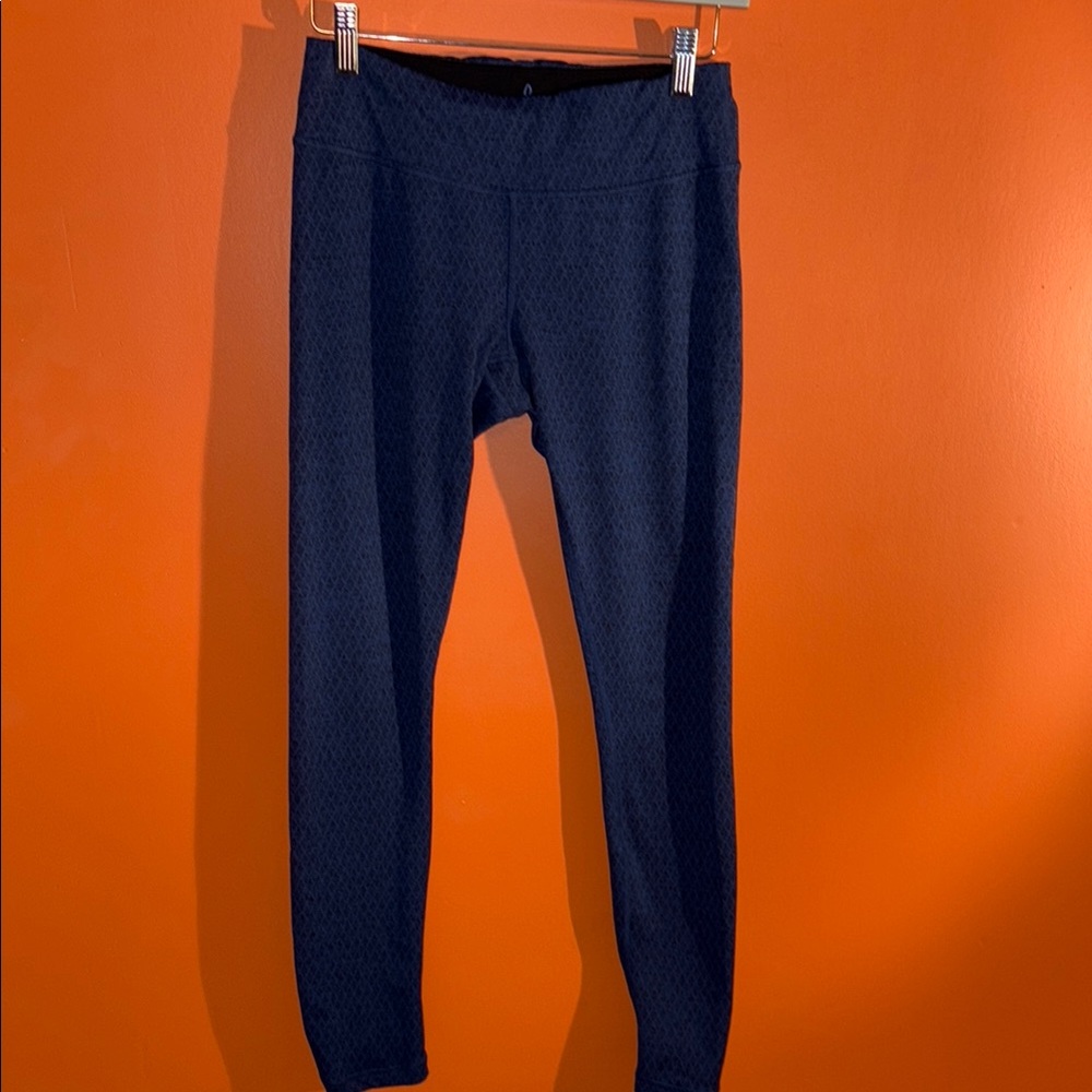 prana Textured Blue Leggings Woman’s Size Small 0-6 Yoga Gym Running Full Length
